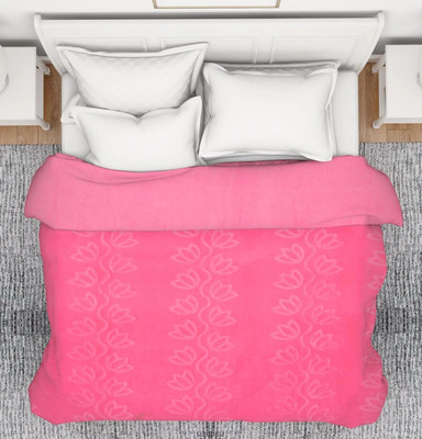 Shivam impex 3D Printed Double Mink Blanket for  Heavy Winter(Woollen Blend, Pink)