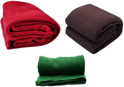 Blessing Home Striped Single Mink Blanket for  Heavy Winter(Polyester, Green)