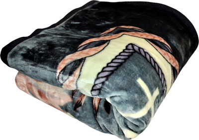 HOMIEE Floral Double Sherpa Blanket for  Heavy Winter(Microfiber, Green Cream)