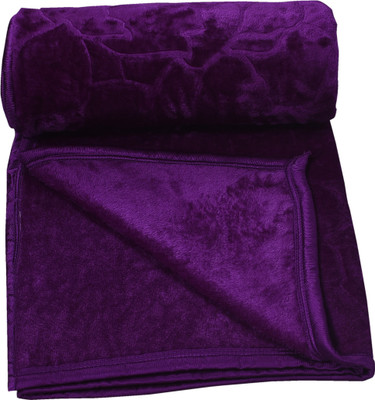 Nayan Enterprises Printed Double Mink Blanket for  Heavy Winter(Microfiber, Light Purple)
