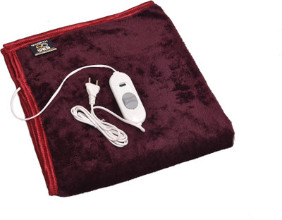 Warmth WEB Solid Single Electric Blanket for  Mild Winter(Polyester, Brown)