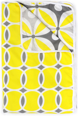 Divine Casa Printed Double Dohar for  AC Room(Microfiber, Yellow and Grey)