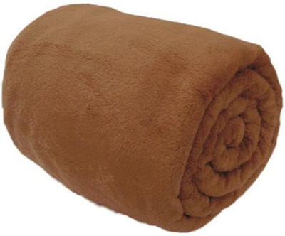 VORDVIGO Solid Single Fleece Blanket for  Mild Winter(Polyester, Brown)