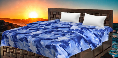 KIXTA Self Design Double AC Blanket for  AC Room(Microfiber, Blue)