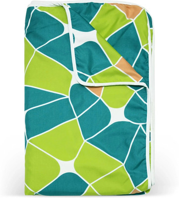 Divine Casa Printed Single Dohar for  AC Room(Microfiber, Green and Orange)