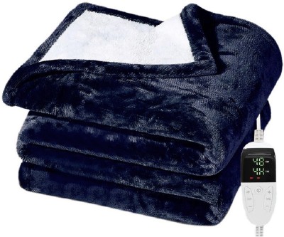 Bhaven Creations Solid Double Electric Blanket for  Heavy Winter(Polyester, Blue)