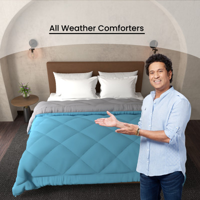 Livpure Smart Solid Double Comforter for  Heavy Winter(Polyester, Marine Teal & Monsoon Grey)