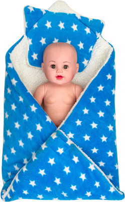 CTMKIDS Printed Crib AC Blanket for  AC Room(Fur, Blue)