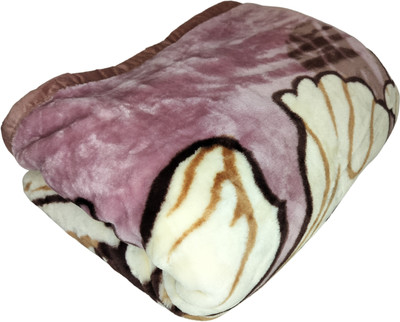HOMIEE Floral Single Sherpa Blanket for  Heavy Winter(Polyester, Rust)