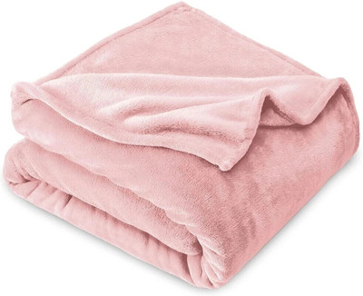 VAS COLLECTIONS Solid Single AC Blanket for  Heavy Winter(Polyester, Pink)