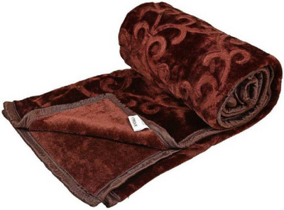 ACZO FEEL Solid Double Mink Blanket for  Heavy Winter(Microfiber, Brown)