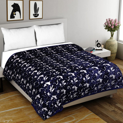 SPANGLE Printed King Mink Blanket for  Heavy Winter(Microfiber, Blue)