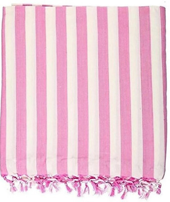 DRISHTI Striped Single Top Sheet for  AC Room(Cotton, Pink)