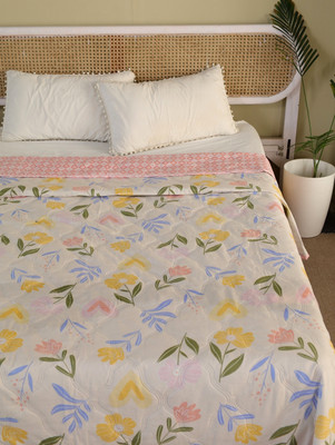 SIMAM Printed Single Comforter for  AC Room(Cotton, PINK 11)