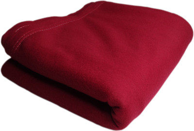 HOMIEE Solid Single Fleece Blanket for  Heavy Winter(Polyester, Red)