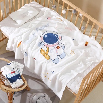 BABY STATION Animal Single AC Blanket for  AC Room(Bamboo Cotton, Astronaut)