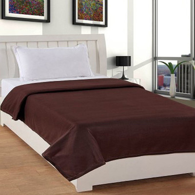 n g products Solid Single Fleece Blanket for  Mild Winter(Polyester, Brown)