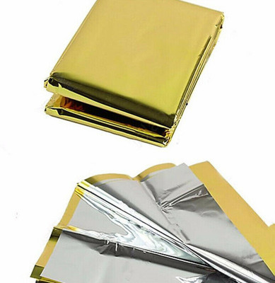 Budwill Solid Single Thermal Blanket for  Heavy Winter(Polyester, Golden, Silver)