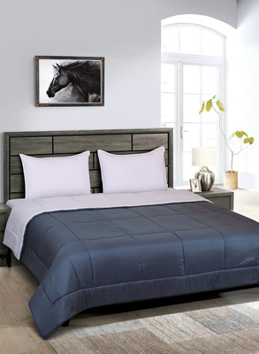 HOME9INE Solid Double Comforter for  AC Room(Polyester, Dark Grey and light Grey)