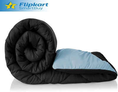 Flipkart SmartBuy Solid Double Comforter for  AC Room(Microfiber, Black & Grey)