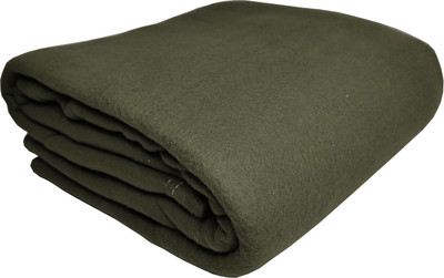 HOMIEE Solid Double Fleece Blanket for  Mild Winter(Polyester, Green)