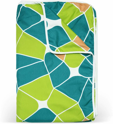 Divine Casa Printed Double Dohar for  AC Room(Microfiber, Green and Orange)