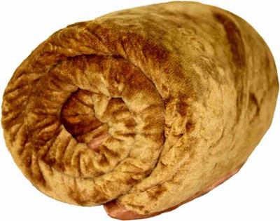 krishna value Floral Single Mink Blanket for  Heavy Winter(Microfiber, golden)