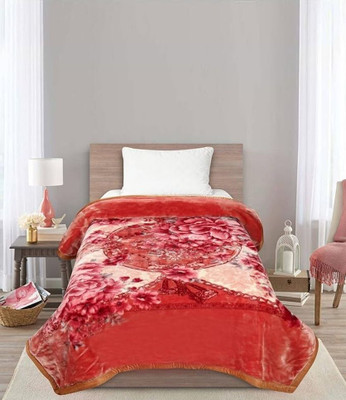 DPN Printed Double Weighted Blanket for  Heavy Winter(Microfiber, Red White Shade)