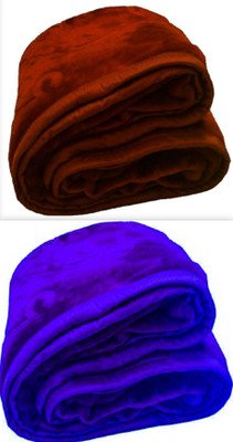 shree karni export Solid Double Quilt for  Heavy Winter(Woollen Blend, Brown, Blue)