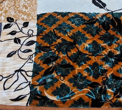 Shaku Textile Printed Double Mink Blanket for  Heavy Winter(Poly Cotton, Blue)