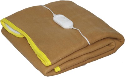 Comfort Ideas Solid Single Electric Blanket for  Heavy Winter(Poly Cotton, Camel)