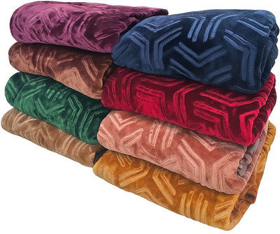 WINTER WORLD Solid Double Mink Blanket for  Mild Winter(Polyester, Multicolor)