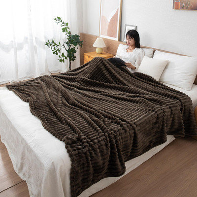 HOKiPO Solid Queen Fleece Blanket for  AC Room(Microfiber, Copper Brown)