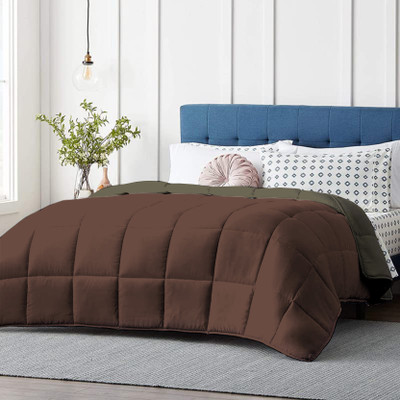 ELEGANT WEAVERS Solid Double Comforter for  AC Room(Microfiber, Brown)