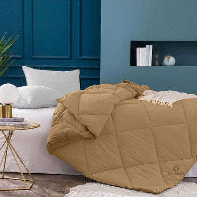 Filbert Solid Single Comforter for  Mild Winter(Microfiber, Beige)