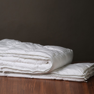 SPACES Solid Double Quilt for  AC Room(Polyester, White)