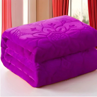 kirshinaENTERPRISES Floral Double Mink Blanket for  Heavy Winter(Microfiber, Pink)