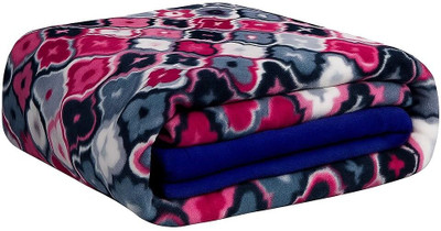 LIFECRAFT HOME FURNISHINGS Floral Single Fleece Blanket for  Mild Winter(Polyester, multicolor floral pattern)