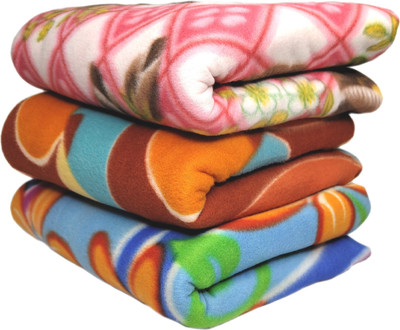 HOMIEE Floral Double Fleece Blanket for  Heavy Winter(Polyester, Multi Print 3)