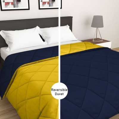AYKA Geometric Double, King Duvet for  AC Room(Poly Cotton, Navy Blue, Yellow)