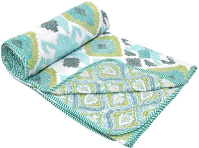 Navhal Floral Double Dohar for  AC Room(Cotton, Green Z-Z)