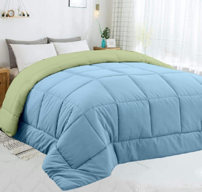 Bhumi Impex Solid King Comforter for  Mild Winter(Microfiber, Sage and Light Blue)