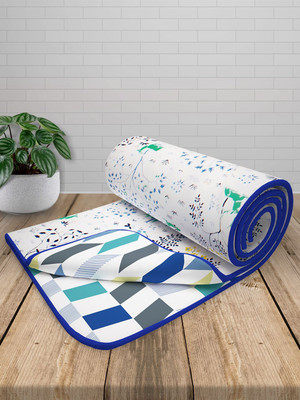 Story@home Printed Double Dohar for  AC Room(Cotton, Light Blue, White)