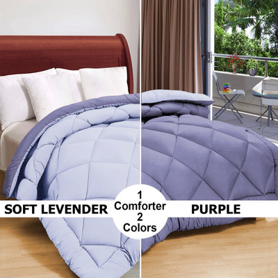 BSB HOME Solid Double Comforter for  Heavy Winter(Microfiber, Soft Lavender & Purple)