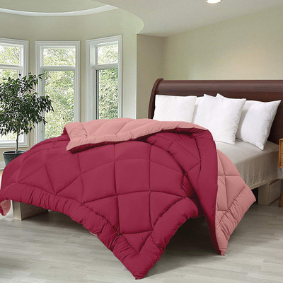 Cloth Fusion Solid Double Comforter for  AC Room(Microfiber, MAGENTA&LIGHTPINK)