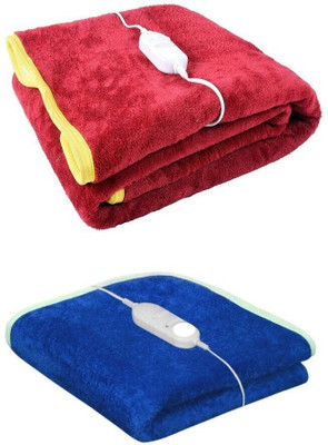 Comfort Ideas Solid Single Electric Blanket for  Heavy Winter(Cotton, Maroon, Blue)