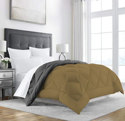 Texlux Solid Single Comforter for  Heavy Winter(Polyester, Grey : Beige)