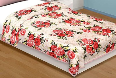 SK STORE Floral Single Dohar for  AC Room(Microfiber, Pink Guccha)