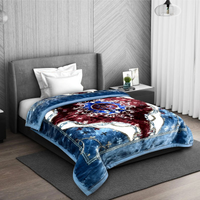 signature CLUB Paisley Single Mink Blanket for  Heavy Winter(Microfiber, Alarm Snoozer-Bluezzr)