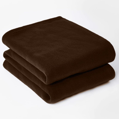 Home Stylish Solid Double Fleece Blanket for  Mild Winter(Polyester, Coffee)